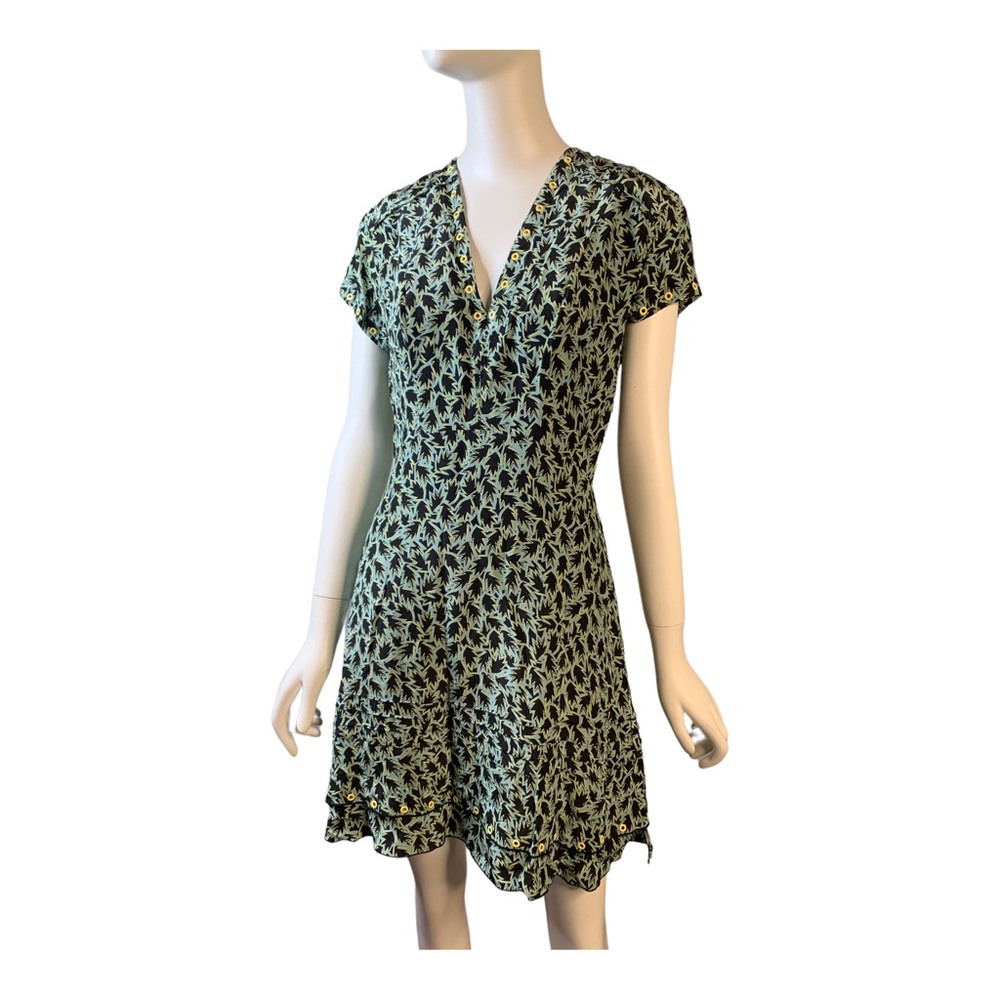 DEREK LAM 10 CROSBY GROMMET DETAIL V-NECK DRESS